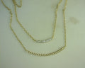 Gabriel NY 14K Yellow Gold Two Strand Twisted and Diamond Bar Necklace .06ct s970842