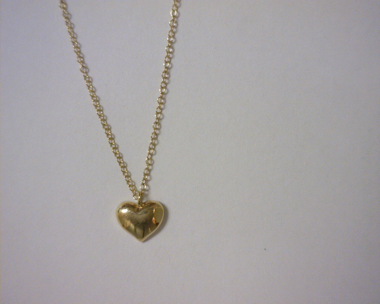 Gabriel NY 14K Yellow Gold Puff Heart Pendant Necklace