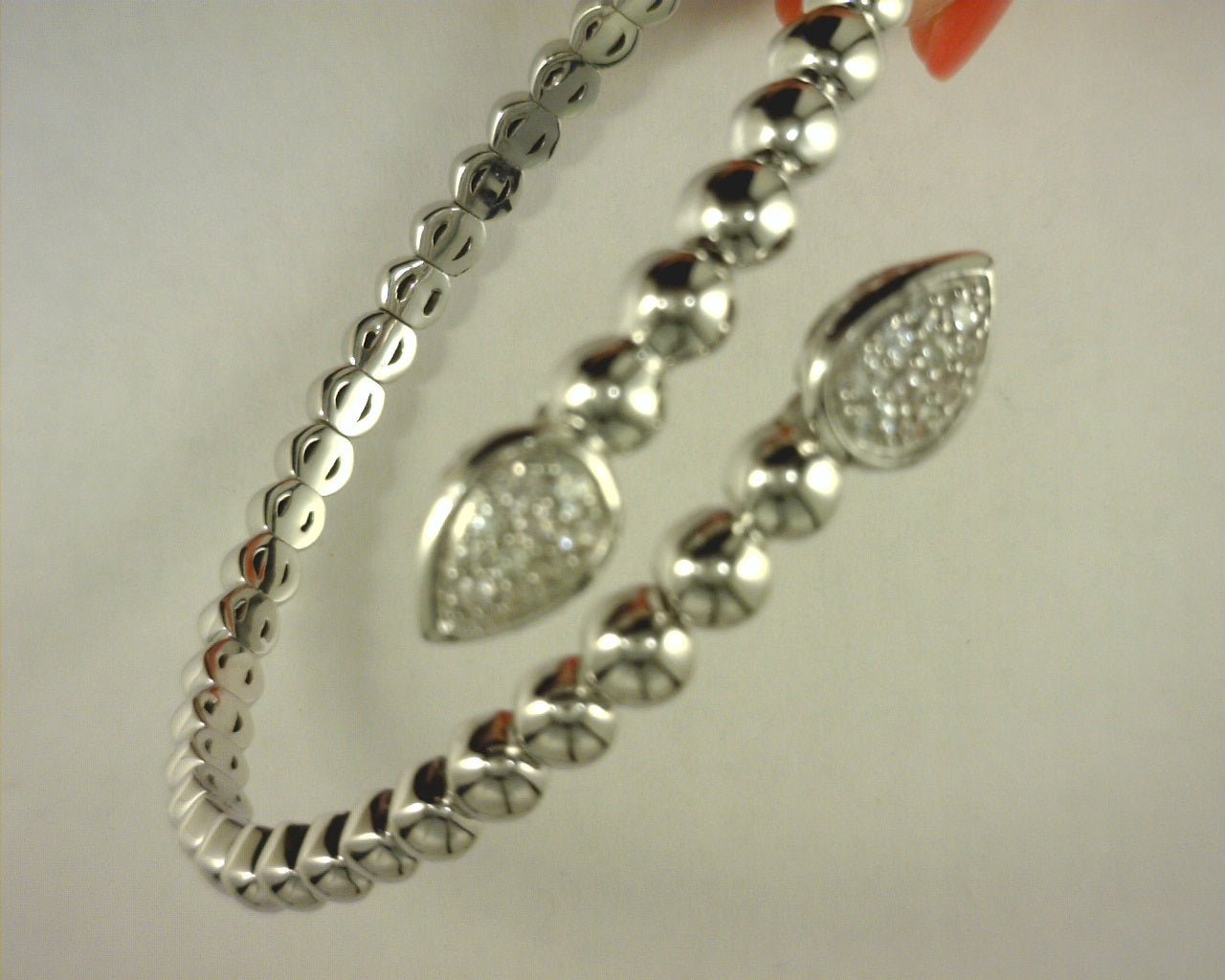 Gabriel NY Sterling Silver Bujukan White Sapphire Bypass Bangle Bracelet