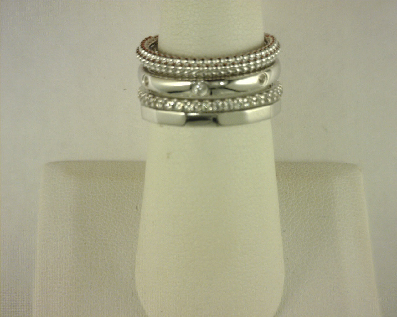 Gabriel NY 925 Sterling Silver Bujukan White Sapphire Easy Stackable Ring s2051431