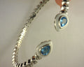 Gabriel NY 925 Sterling Silver Bujukan Blue Topaz Open Bangle Bracelet with White Enamel s1942627