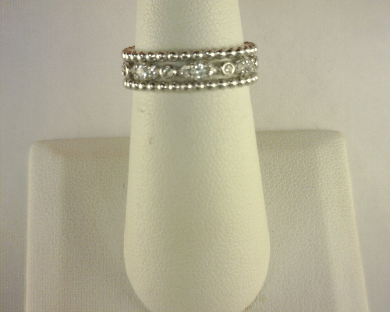 Gabriel NY 925 Sterling Silver White Sapphire Bujukan Easy Stackable Ladies Ring s1929498