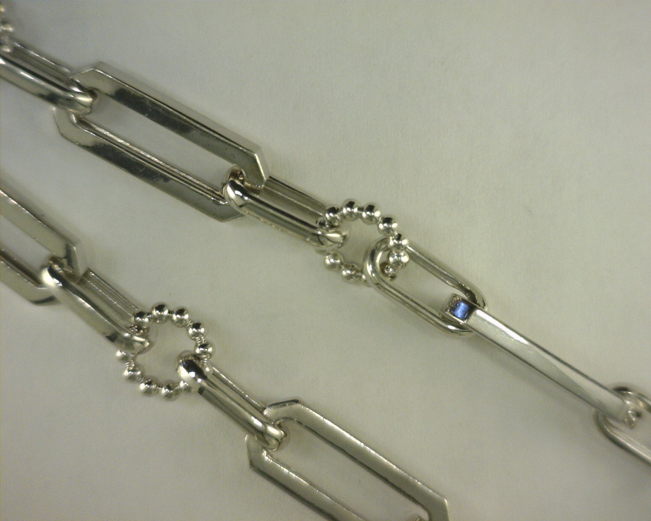 Gabriel NY 925 Sterling Silver Paper Clip Chain Necklace with Bujukan Connectors
