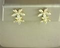 Gabriel NY 14K Yellow Gold Diamond Floral Ear Climber Earrings .32ct s2057888