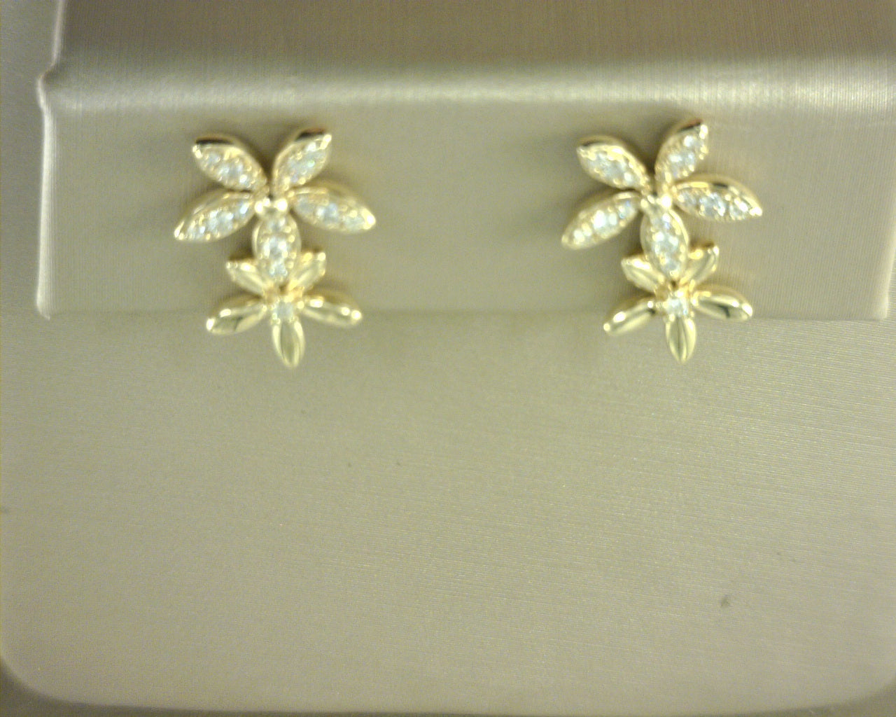 Gabriel NY 14K Yellow Gold Diamond Floral Ear Climber Earrings .32ct s2057888