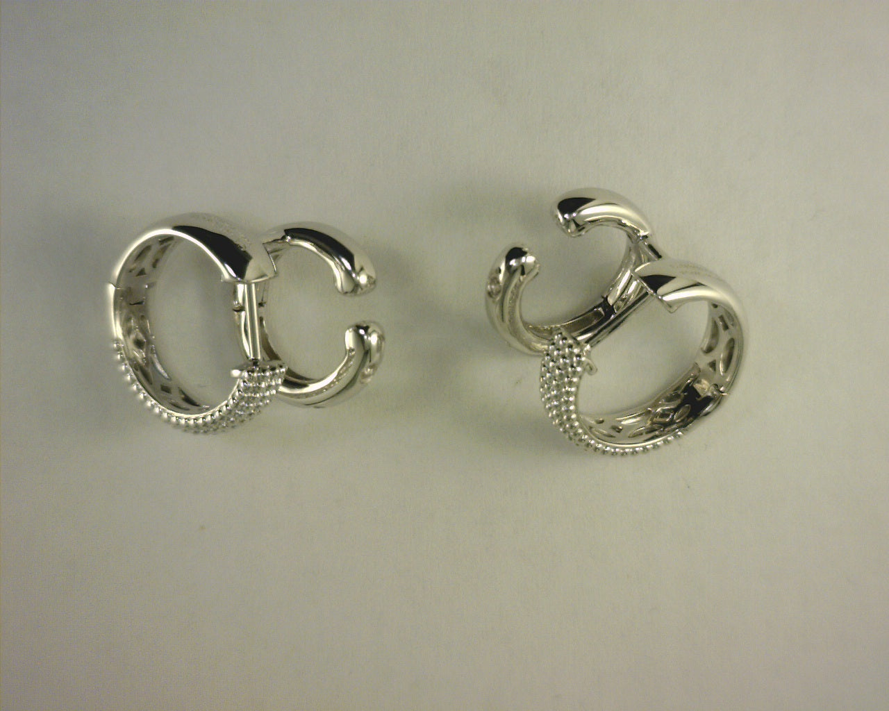 Gabriel NY 925 Sterling Silver Bujukan White Sapphire Stuggies Earrings