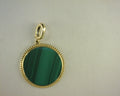 14K Yellow Gold Bujukan Round Malachite Medallion Pendant #S1752072