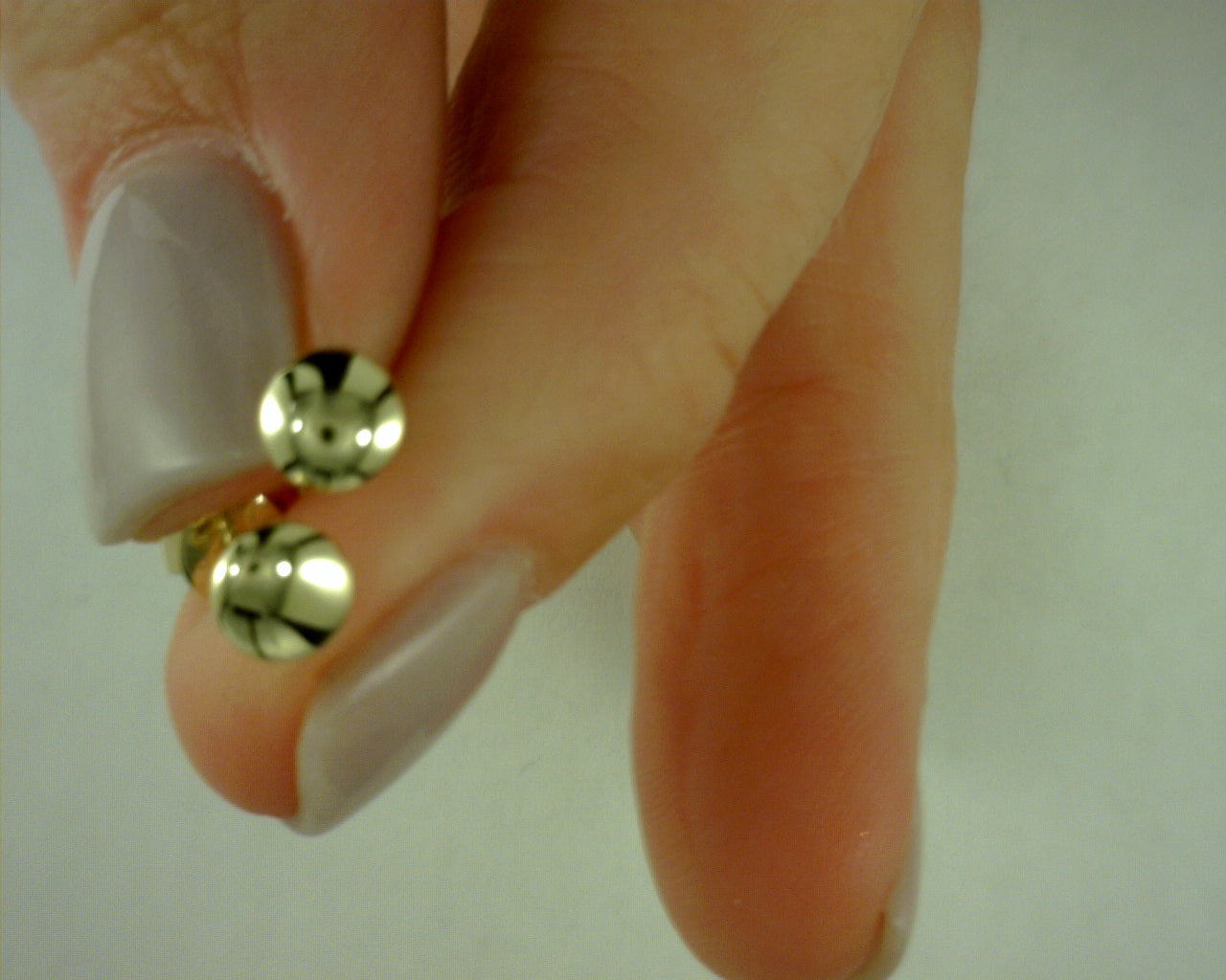14 KARAT YELLOW GOLD ROUND STUF EARRING  #S1794320