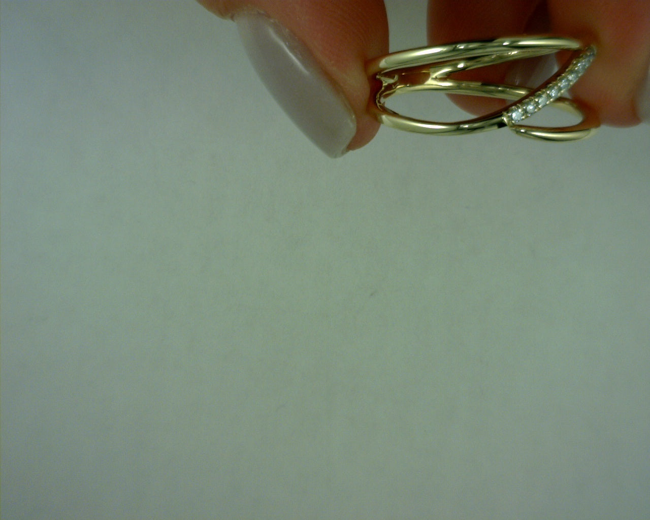 14 KARAT YELLOW GOLD SPLIT SHANK PAVE DIAMOND WRAP RING #S1528385