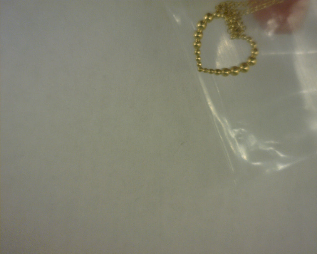 14 KARAT YELLOW GOLD BEADED OPEN HEART