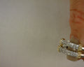 #S21666648 14K YELLOW GOLD AND 925 STERLING SILVER BUJUKAN WHITE SAPHIRE HOOPS