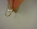 14K YELLOW GOLD CULTURED PEARL AND DIAMOND OPEN WRAP RING