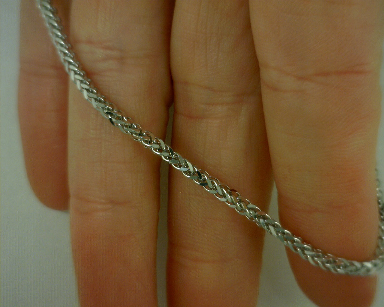 #S2162405  22 INCH STERLING SILVER SOLID MENS WHEAT CHAIN