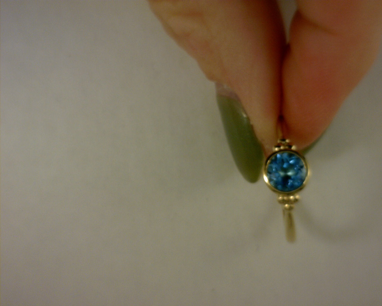 14K YELLOW GOLD AND BLUE TOPAZ BUJUKAN RING - SIZE 6.5