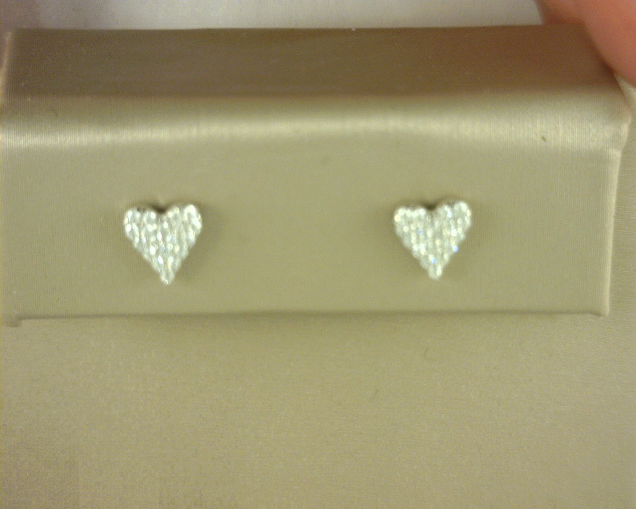 Lafonn Sterling Silver Pave Heart Earrings Simulated Diamonds