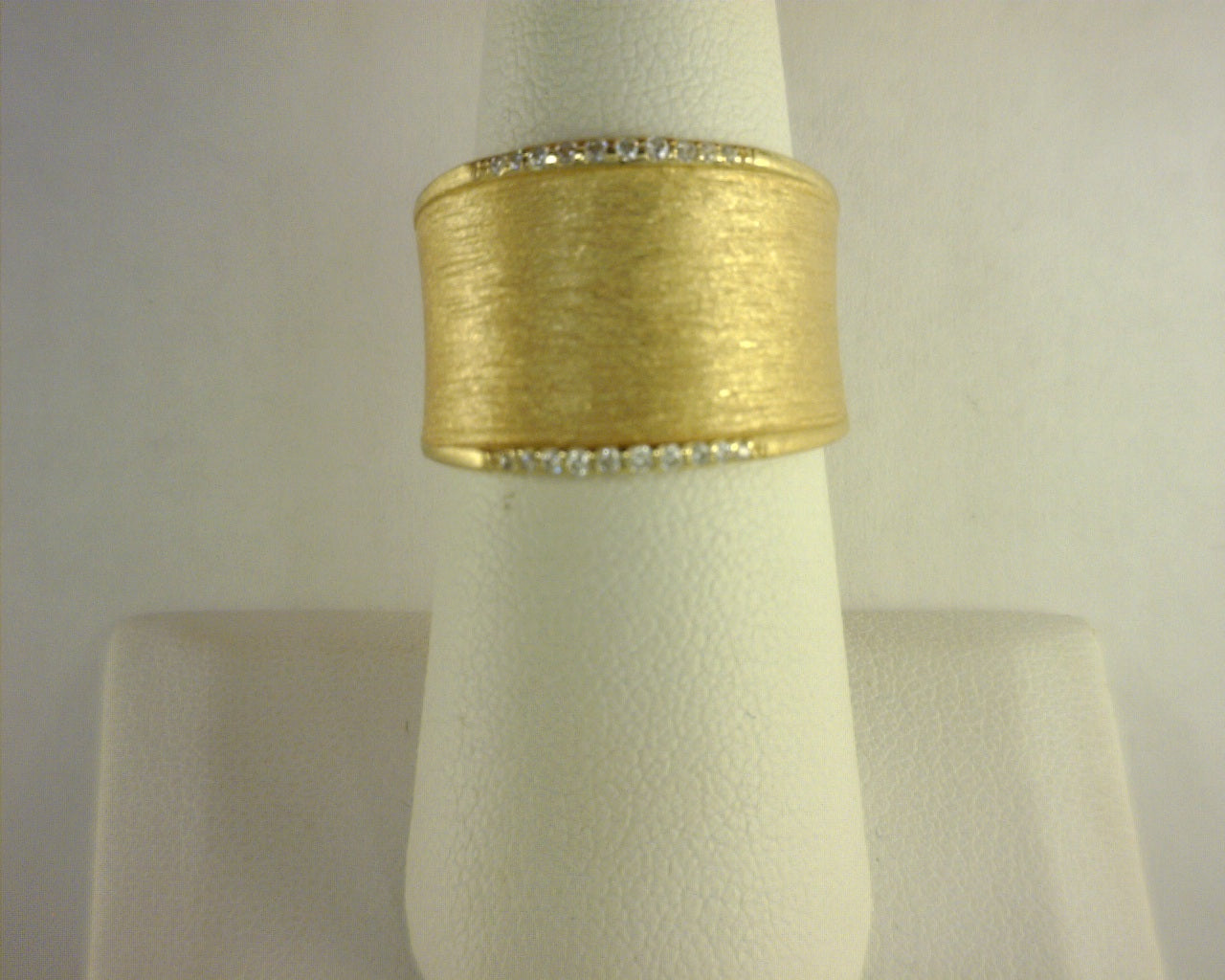Lafonn Sterling Silver Gold Plated Cigar Ring Size 7