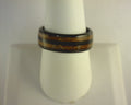 Steel Revolt - Churchill II Comfort Fit Domed Black High-Tech Ceramic band with a Tobacco leaf Inlay