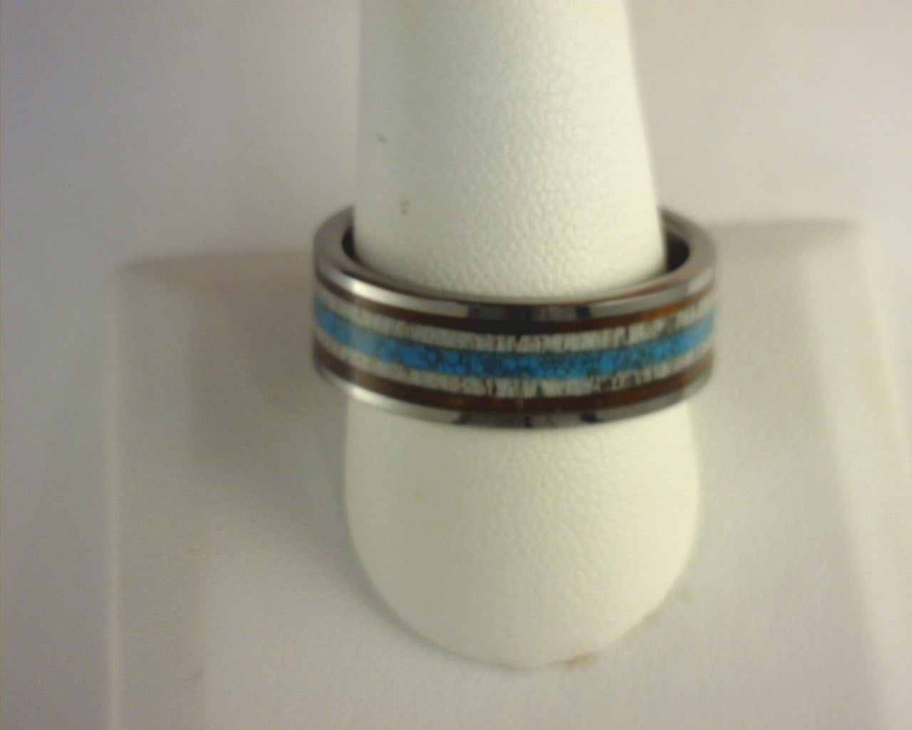 Steel Revolt comfort fit Tungsten Carbide band with Genuine Antler, Turquoise, and a Genuine Wood From a Jack Daniels Whiskey Barrel Inlay