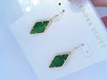 kinlsey drop earring gold kelly green illusion