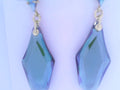 Kendra Scott Alexandria Statement Earrings Gold Gray Dichroic Glass