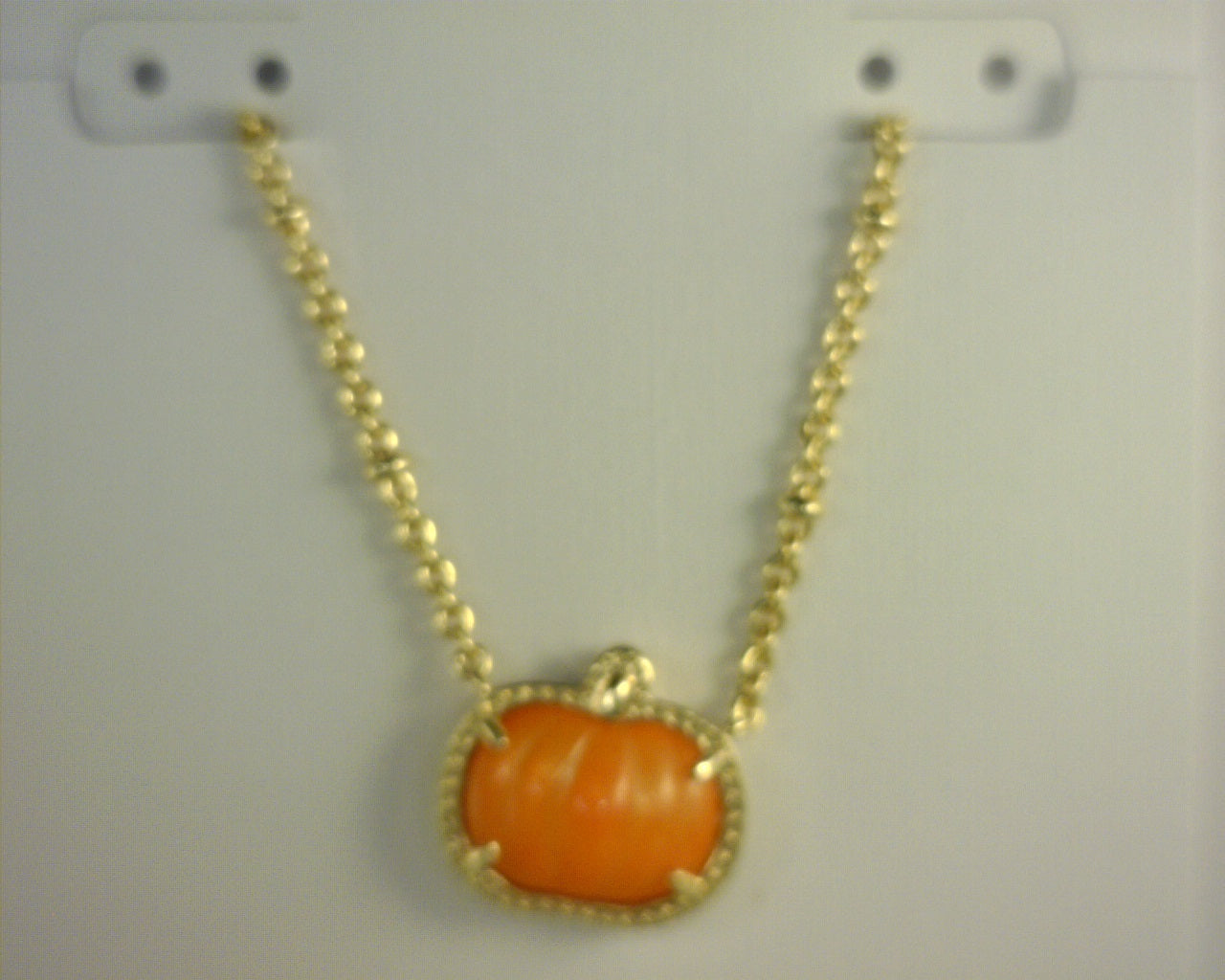 Kendra Scott Pumpkin Pendant Gold Orange MOP
