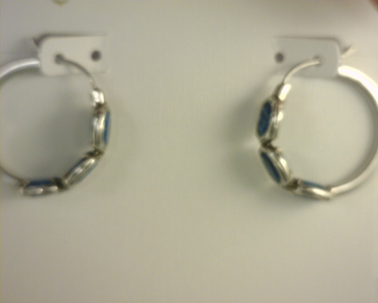 Kendra Scott Maura Hoop Earrings Vin Silver Verigated Indigo