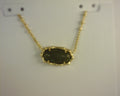 Kendra Scott Elisa Bamboo Pendant Gold Sage Serpentine