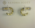 Kendra Scott Cailin Crystal Huggie Earrings Gold Blue Crystal