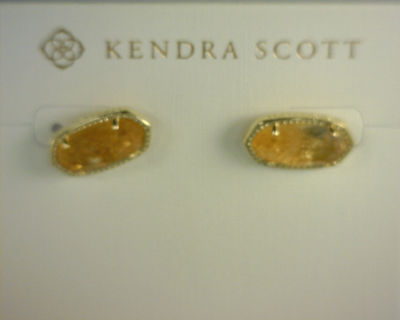 Kendra Scott Ellie Earrings Gold Orange Citrine Quartz