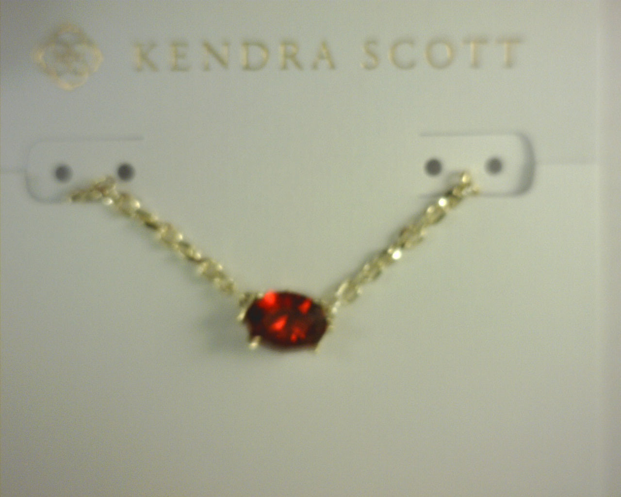 Kendra Scott Cailin Pendant Gold Red Crystal