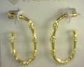 Kendra Scott Maura Bamboo Hoop Earrings Gold White Crystal