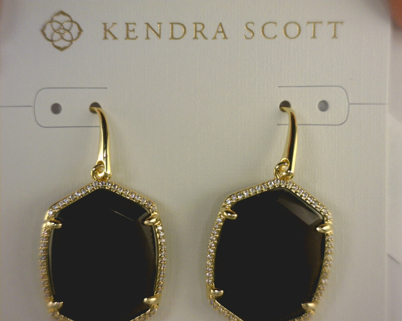 Kendra Scott Daphne Pave Drop Earrings Smoky Quartz