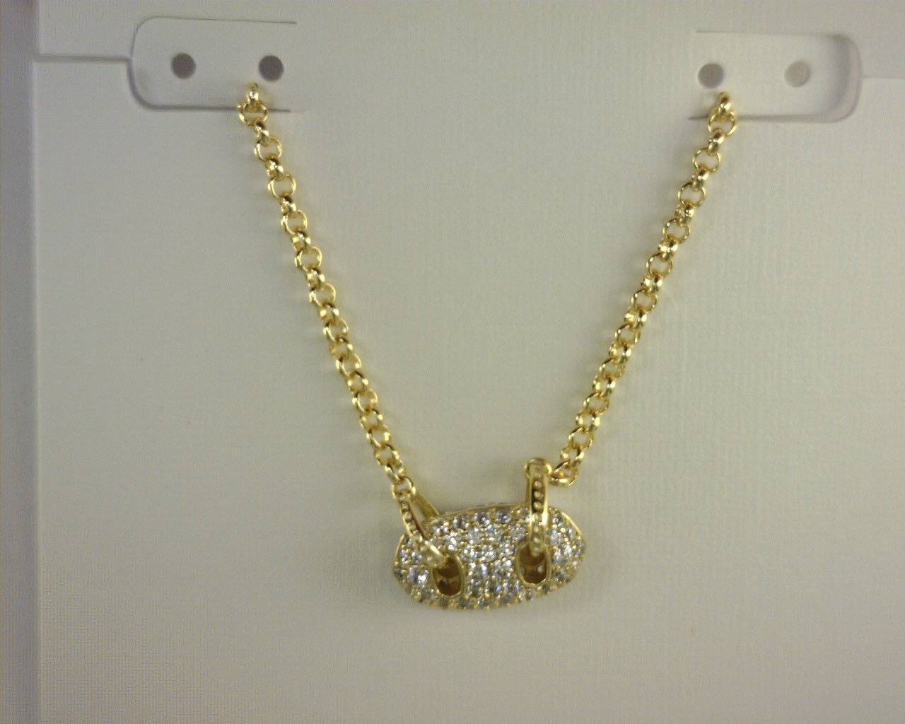 Kendra Scott Bailey Pave Pendant Gold White Crystal