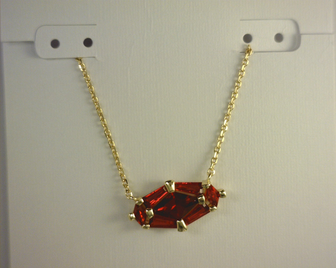 Kendra Scott Lindy Rae Pendant Necklace Gold Red Crystal