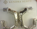 Kendra Scott Holland Hoop Earrings Vintage Silver White Crystal