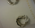 jaimee huggie ear rhodium metal white c