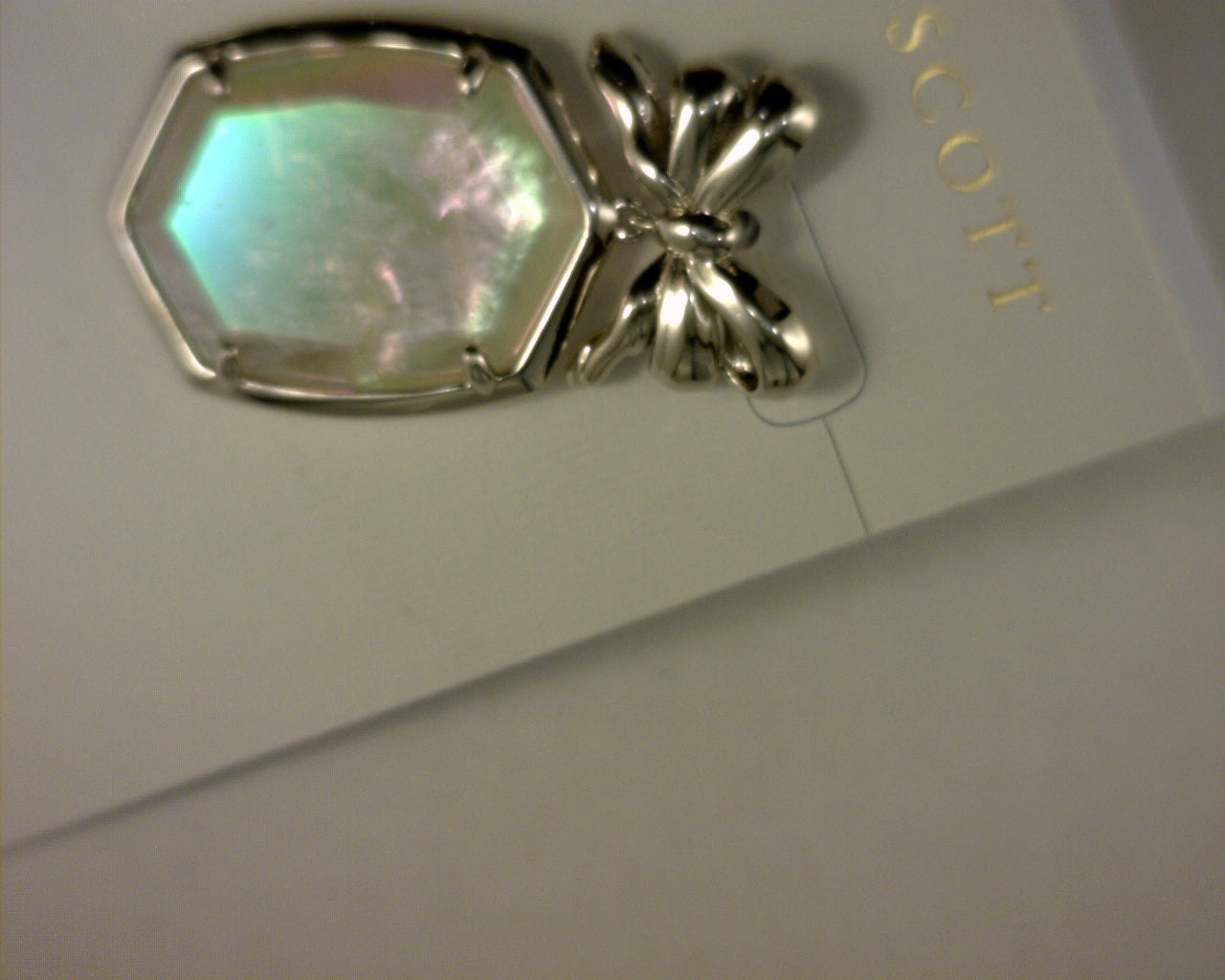 daphne bow drop earring silver mop