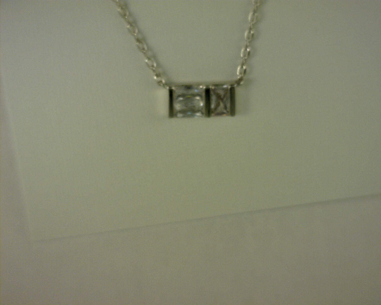 RHODIUM JAIMEE SHORT PENDANT WHITE CZ