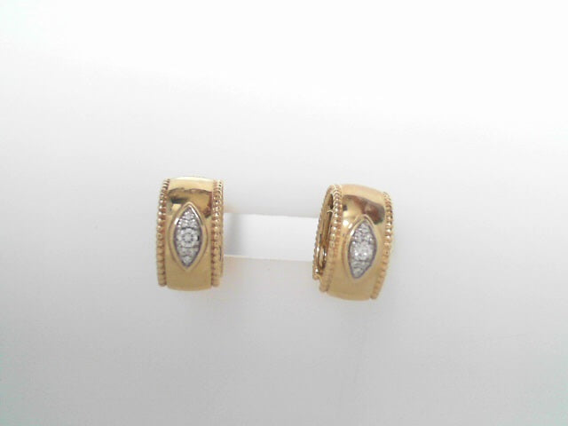 Gabriel NY 14K Yellow Gold Diamond Bujukan 15mm Huggie Earrings .14ctw S1777438
