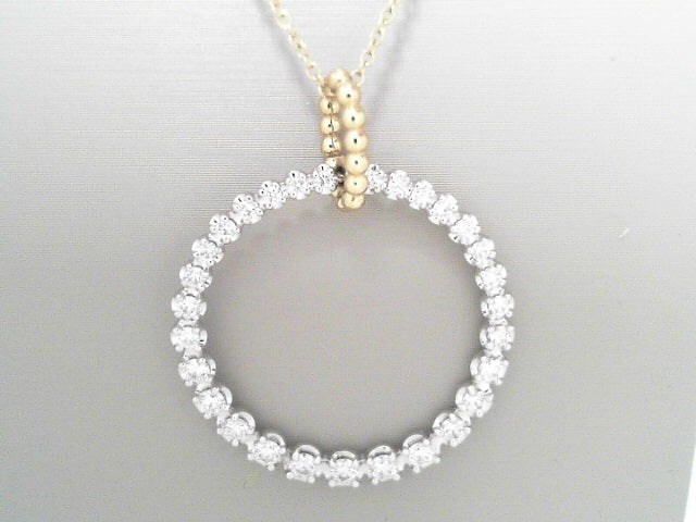 Gabriel NY 14K  Gold Diamond Bujukan 30mm Drop Necklace 1.0ctw S1777424