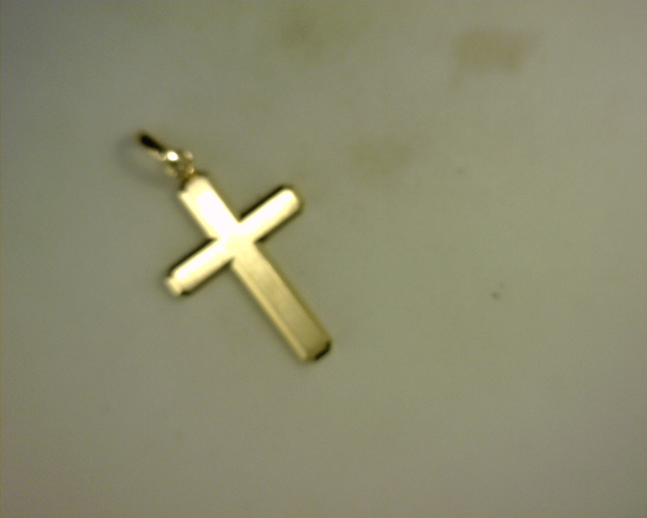 Gabriel NY 14K Yellow Gold Cross Pendant with Vertical Brush S2055568