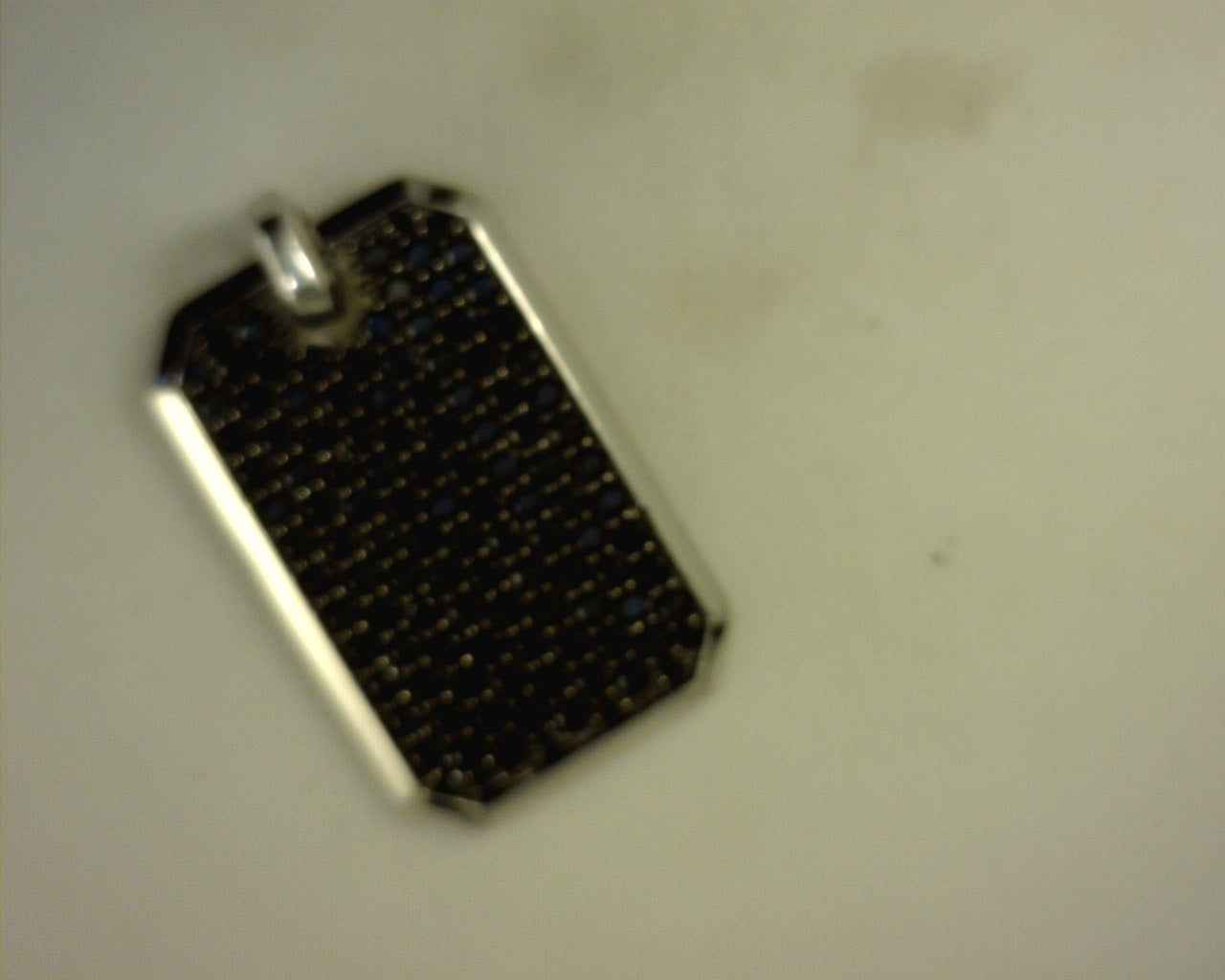 Gabriel NY Mens Black Spinel Dog Tag Sterling Silver S2036338
