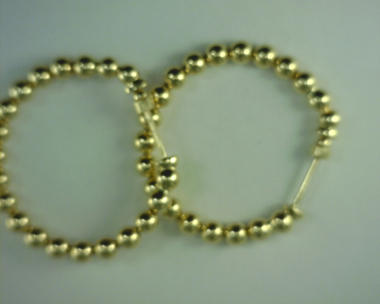 14K Yellow Gold Bujukan Beads Classic 30mm Hoop Earrings S1735720