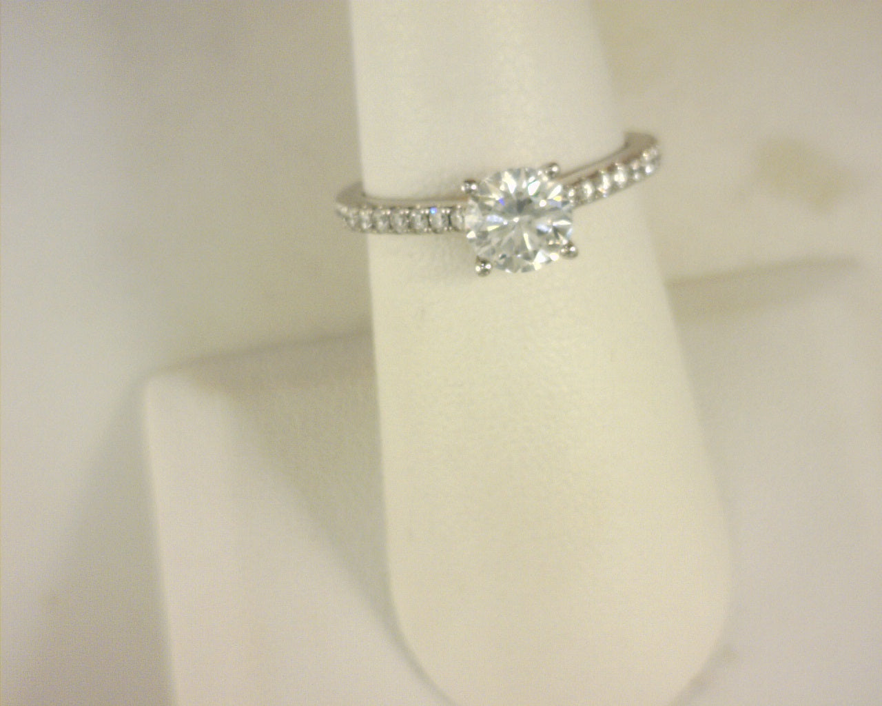 Diamond Solitaire Ring .21cttw 14K Rose/White Gold<br>CZ Center