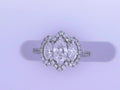 Diamond Marquise Fashion Ring 1.22cttw 14K White Gold<br>Center .50ct