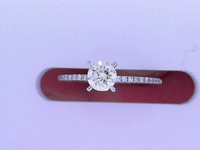 Diamond Solitaire Ring .61cttw 14K White Gold<br>Center .51ct