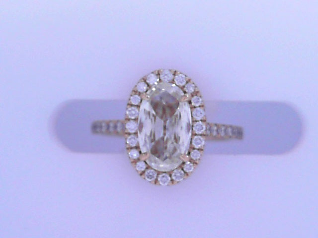 Diamond Oval Solitaire 1.50cttw 14K Rose Gold<br>Center 1.20ct VVS1 K/L