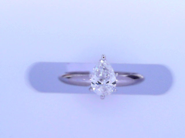 Diamond Solitaire Pear Ring .75cttw 14K Yellow Gold