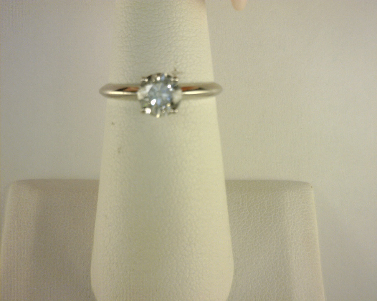 Diamond Solitaire Ring Salt and Pepper Round 1.0ct 14K White Gold
