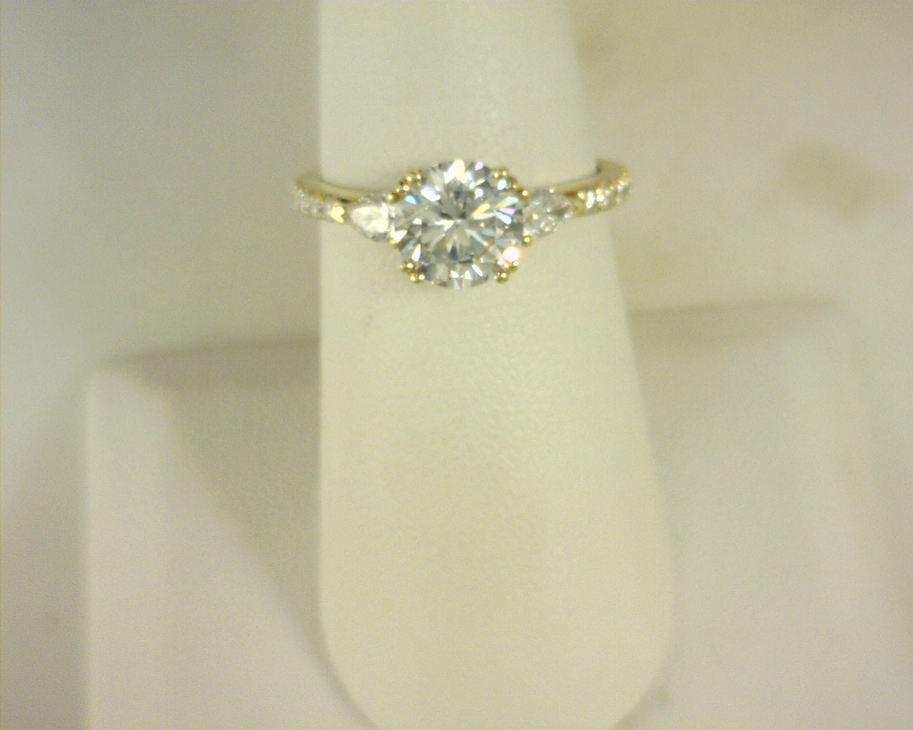 Diamond Ring .55cttw 18K Yellow Gold<br>CZ Center